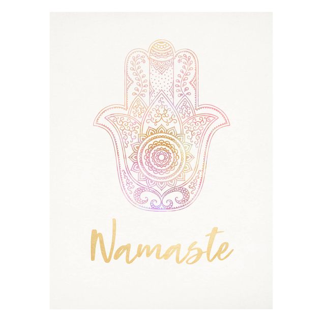 Tableaux muraux Illustration de la main de Fatma Namaste Gold Light Pink