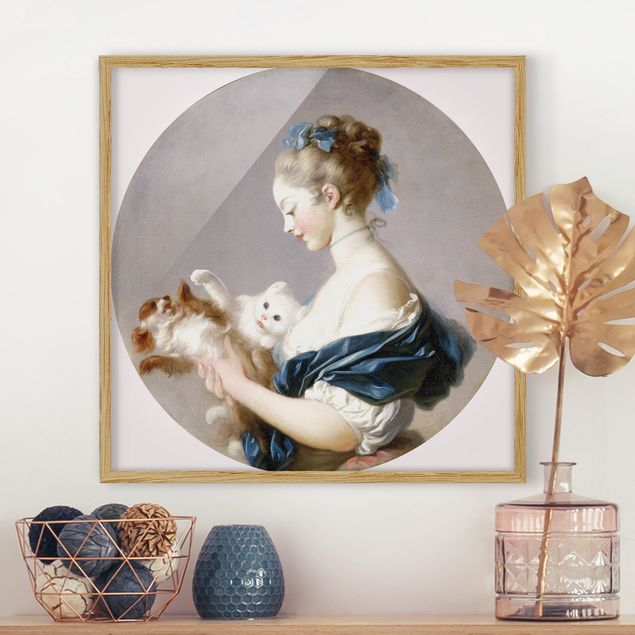 Décorations cuisine Jean Honoré Fragonard - Fille jouant avec un chien et un chat