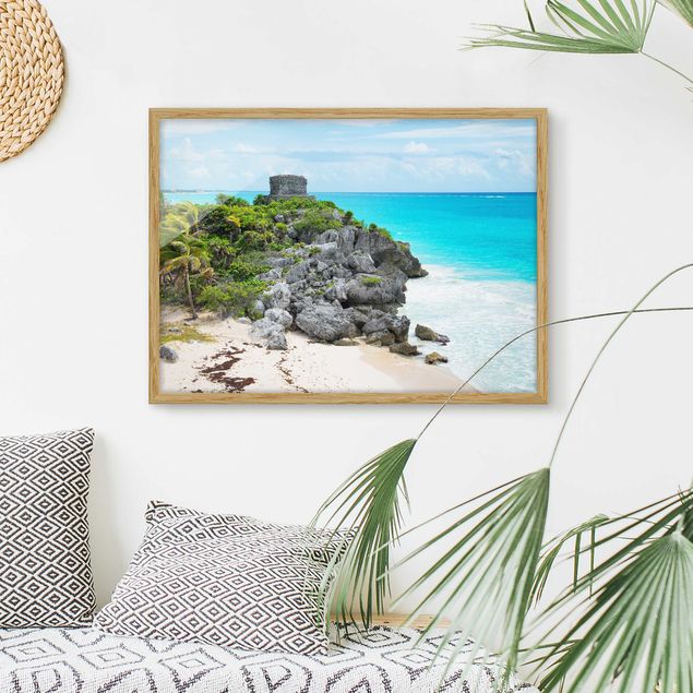 Tableaux encadrés plage & mer Ruines de Tulum sur la côte caraïbe