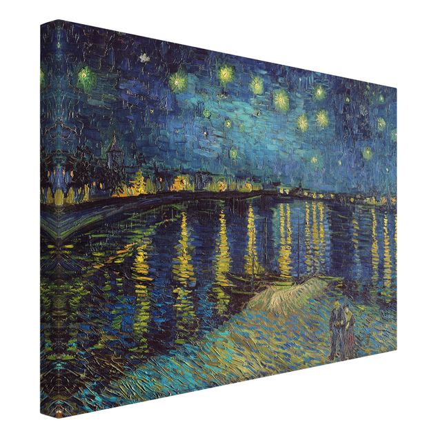 Tableau Pointillisme Vincent Van Gogh - Nuit étoilée au-dessus du Rhône