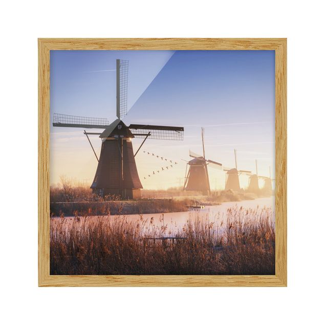 Tableaux encadrés paysage Moulins à vent de Kinderdijk