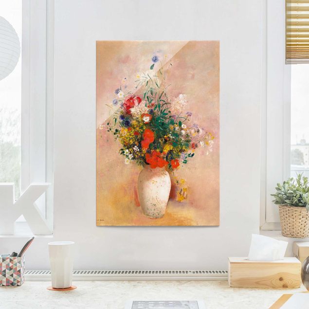 Tableaux Odilon Redon - Vase avec fleurs (fond rose)
