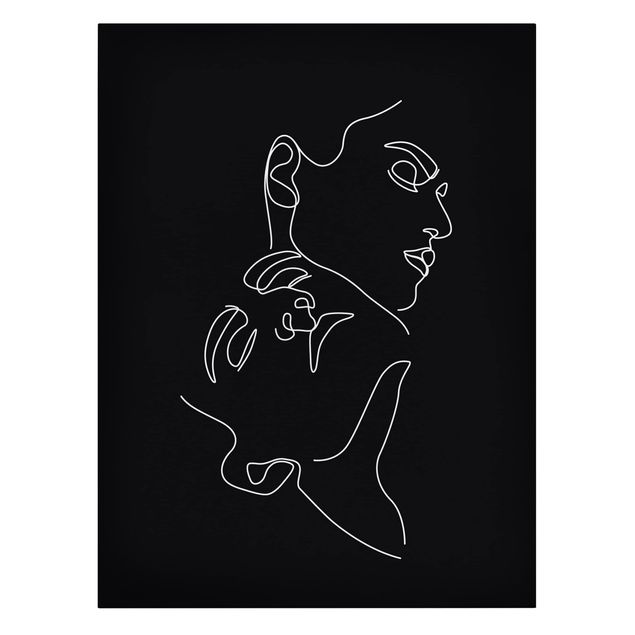 Tableaux amour Line Art Femme Visages Noirs
