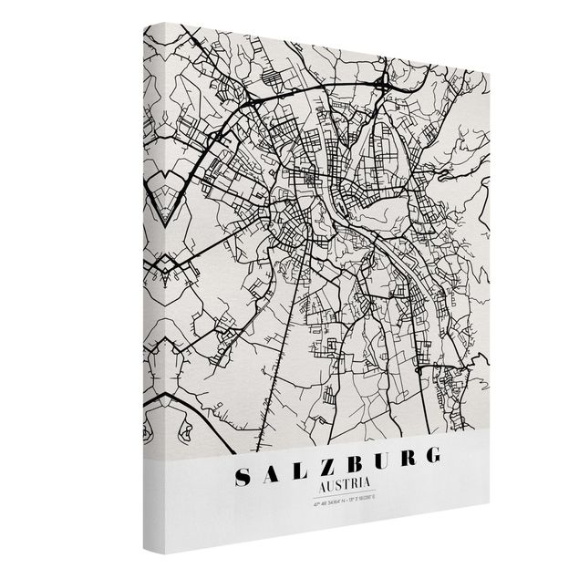 Tableaux mappemonde Plan de ville de Salzbourg - Classique