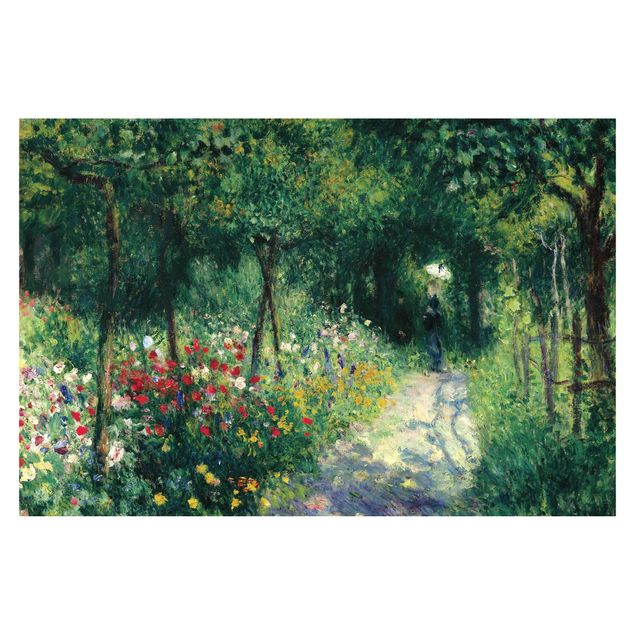 Papier peint vert Auguste Renoir - Femmes dans un jardin