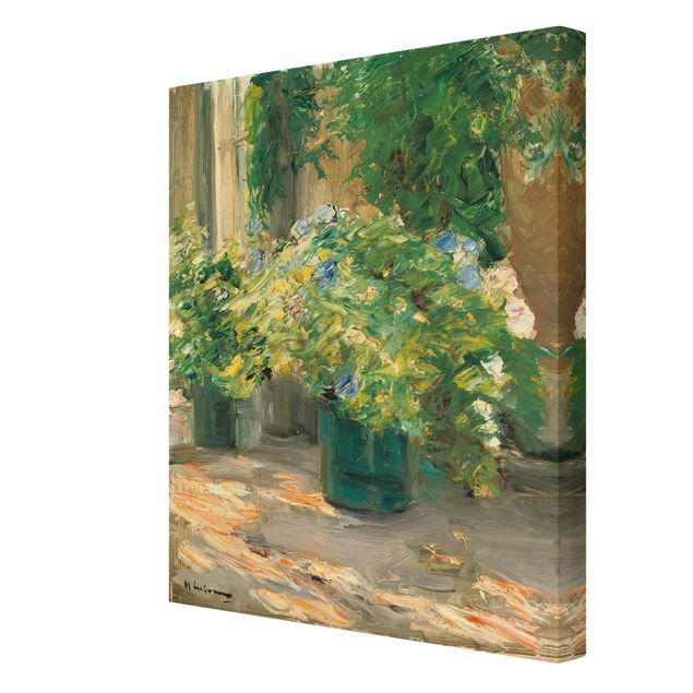 Tableaux florals Max Liebermann - Pots de fleurs devant la maison