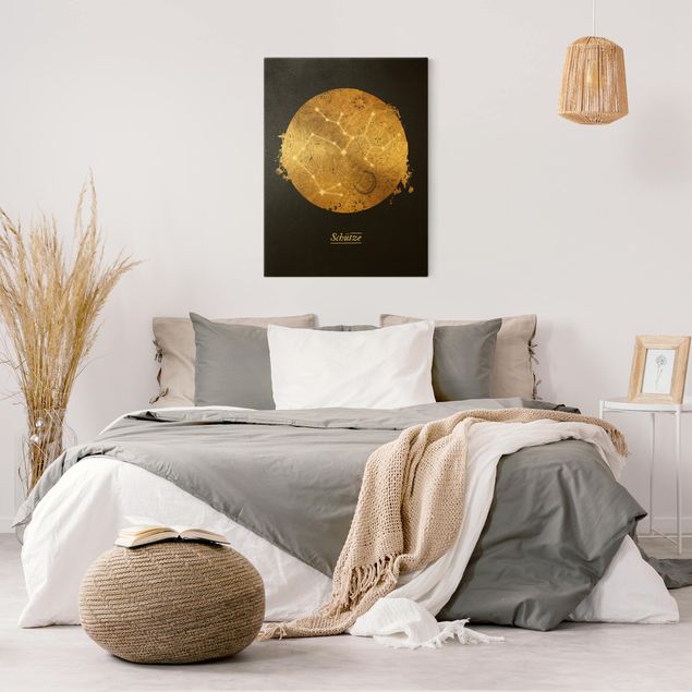 Toile murale Signe du Zodiaque Sagittaire Gray Gold