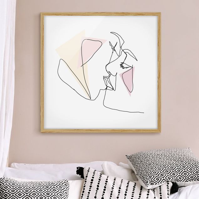 Déco mur cuisine Illustration de visages de baisers
