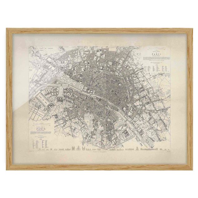 Tableau carte du monde Tableau Vintage Paris