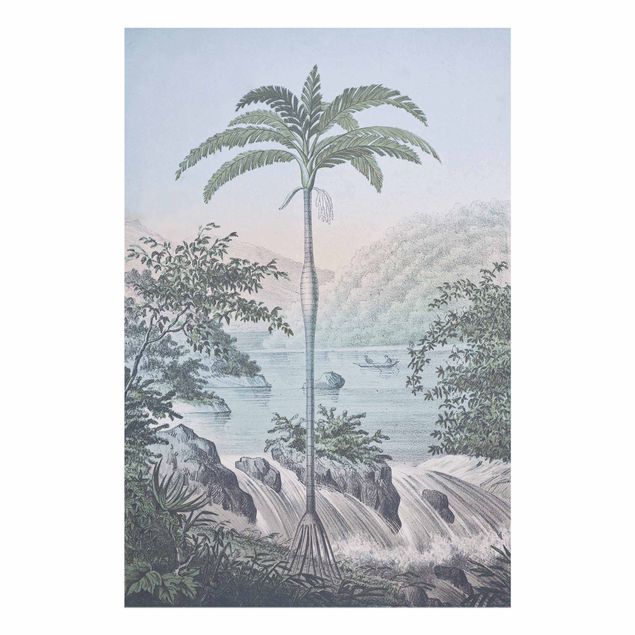 Tableaux reproductions Illustration vintage - Paysage avec palmier