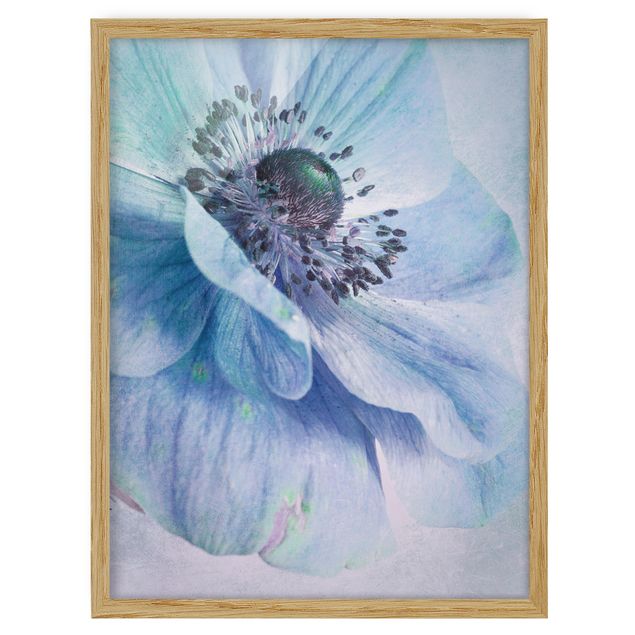 tableaux floraux Fleur en turquoise
