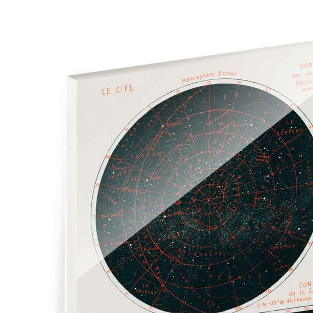 Tableaux en verre magnétique Illustration vintage Constellations