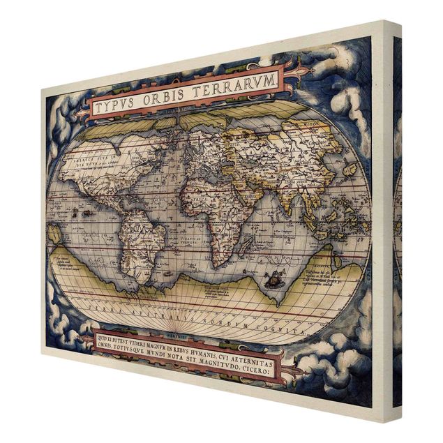 Toile murale Carte historique du monde Typus Orbis Terrarum