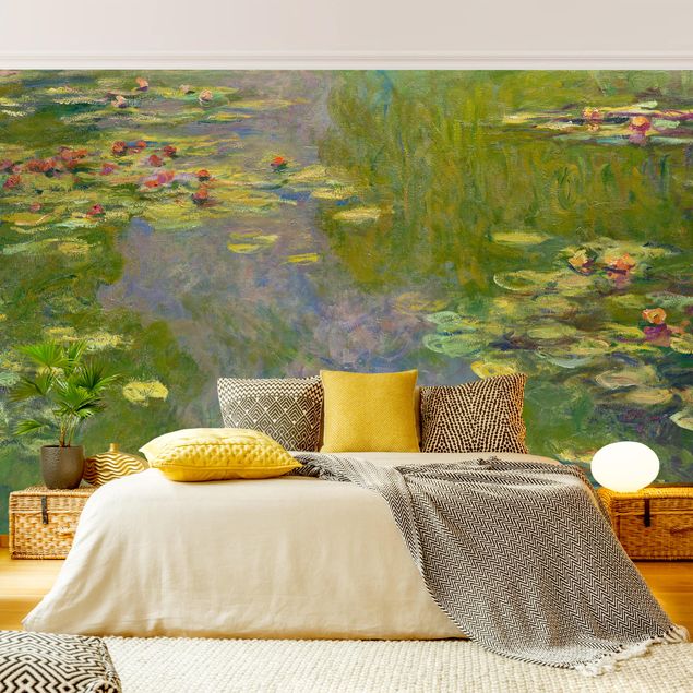 Papier peint fleurs roses Claude Monet - Nénuphars verts