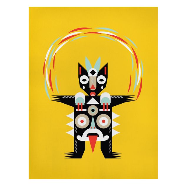 Tableau multicolor Collage monstre ethnique - Jongleur