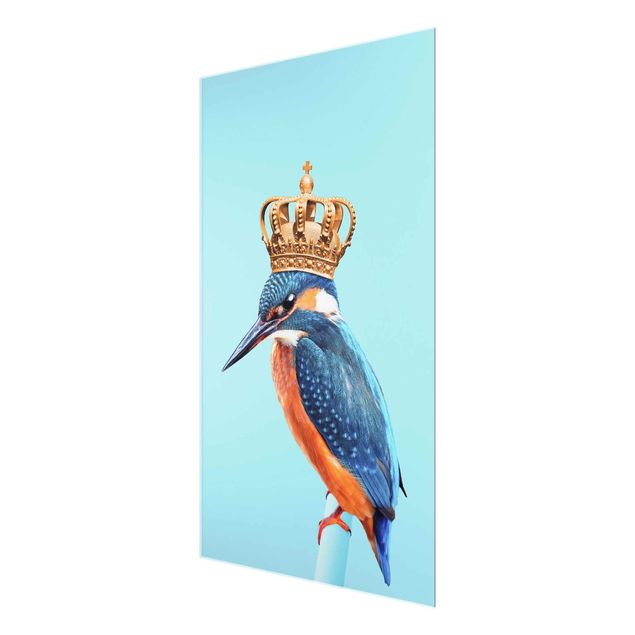 Tableau bleu Martin-pêcheur avec couronne