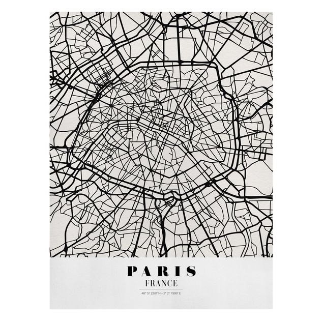 Tableaux modernes Plan de ville de Paris - Classique