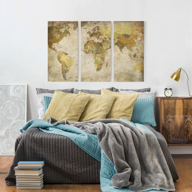 Toile paysage montagne World map