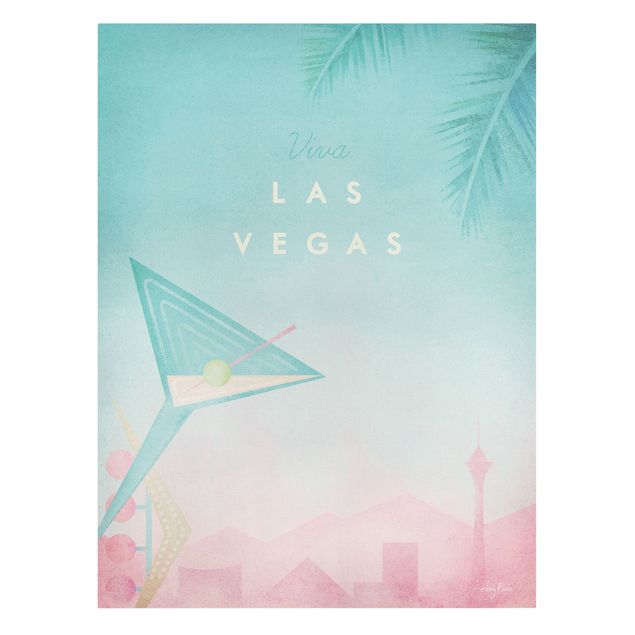 Tableau turquoise Poster de voyage - Viva Las Vegas
