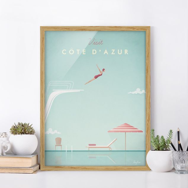 Tableaux encadrés plage & mer Poster de voyage - Côte D'Azur