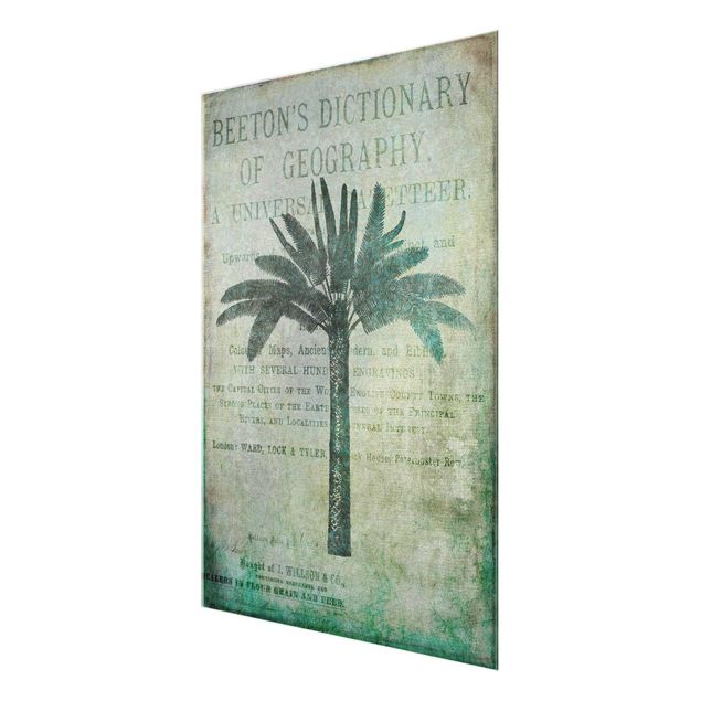 Tableau couleur vert Collage Vintage - Antique Palmier