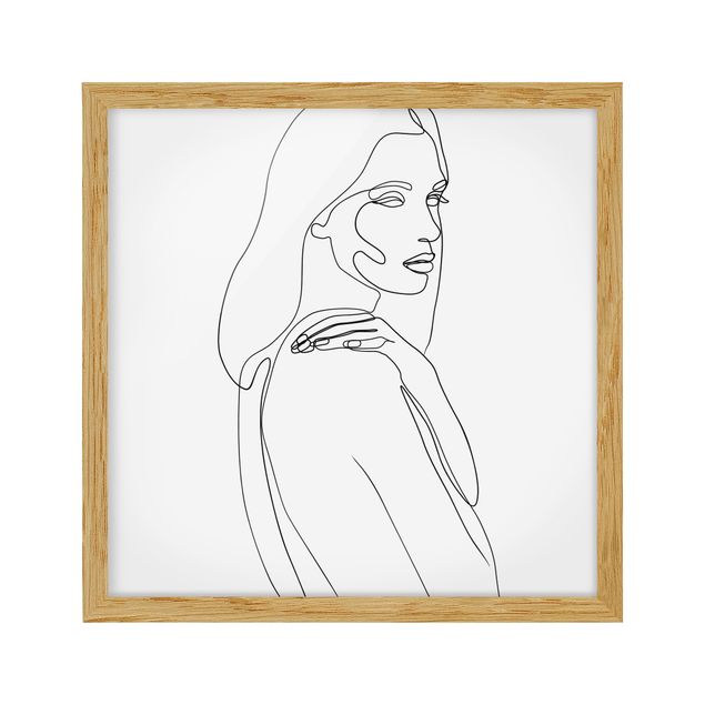 Tableaux moderne Line Art Femme Épaule Noir Et Blanc