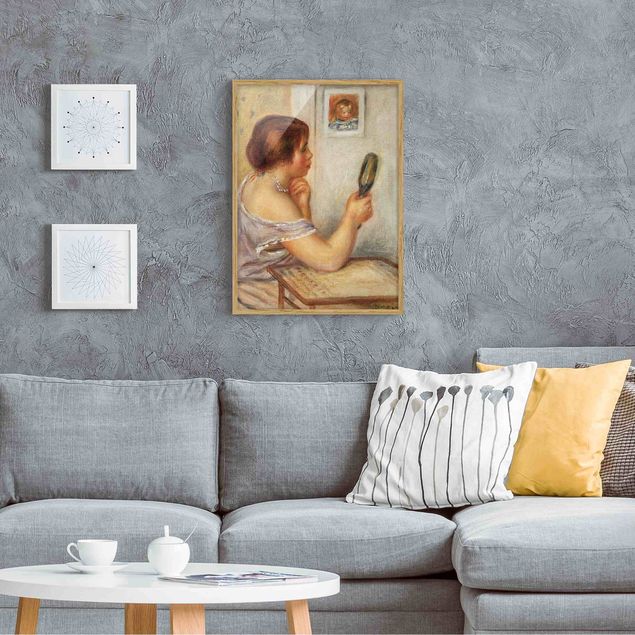 Tableaux Artistiques Auguste Renoir - Gabrielle tenant un Miroir ou Marie Dupuis tenant un Miroir avec un Portrait de Coco