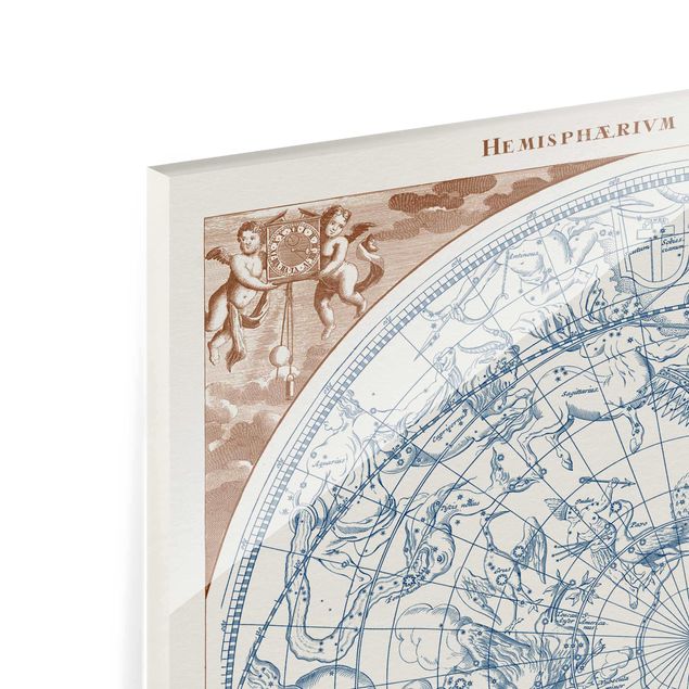 Tableaux en verre magnétique Carte des étoiles vintage de l'hémisphère Sud
