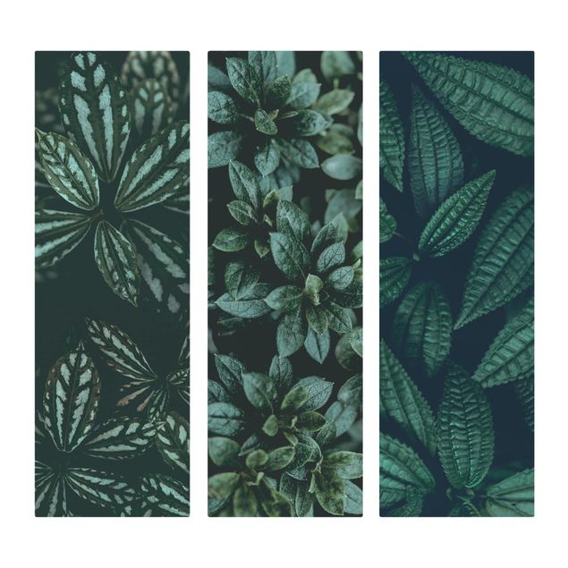 Tableau couleur vert Trio de feuilles