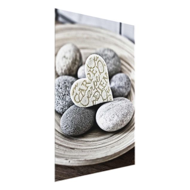 Tableaux reproductions Carpe Diem Coeur avec pierres