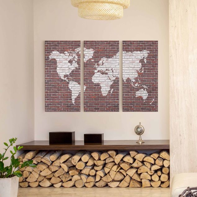 Tableaux moderne Brick World Map