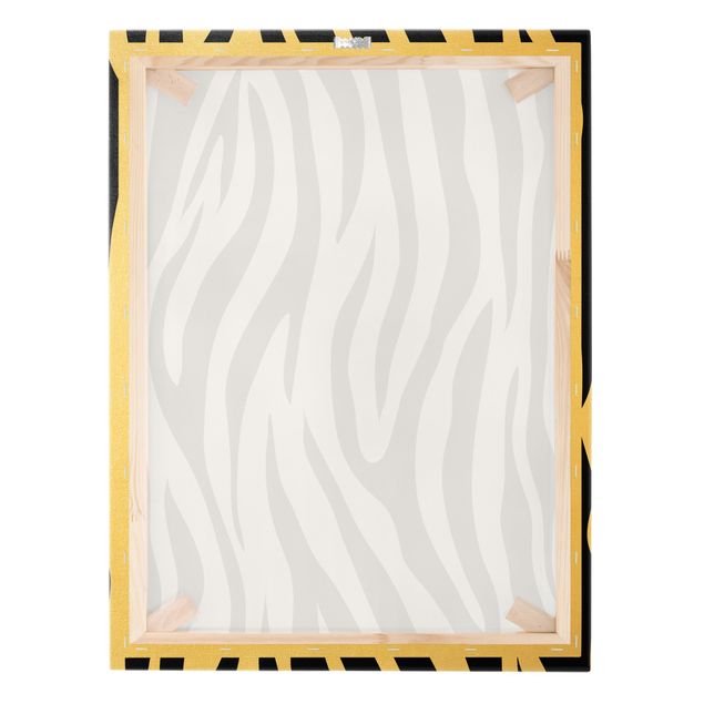 Tableau sur toile or - Zebra Print