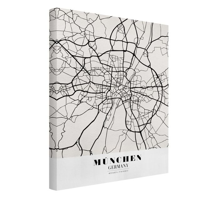 Tableaux modernes Plan de ville de Munich - Classique