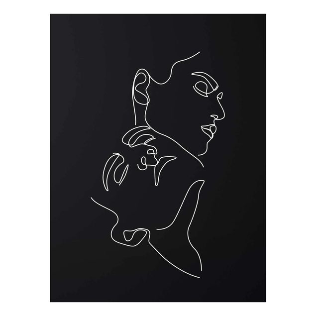 Tableaux modernes Line Art Femme Visages Noirs
