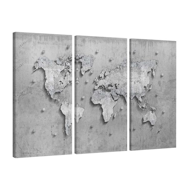 Tableaux industriels Carte du monde en béton