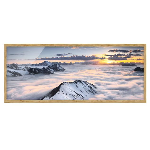 Tableaux encadrés paysage Vue de nuages et de montagnes