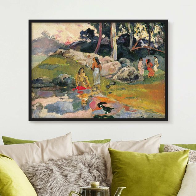 Poster encadré - Paul Gauguin - Women At The Banks Of River