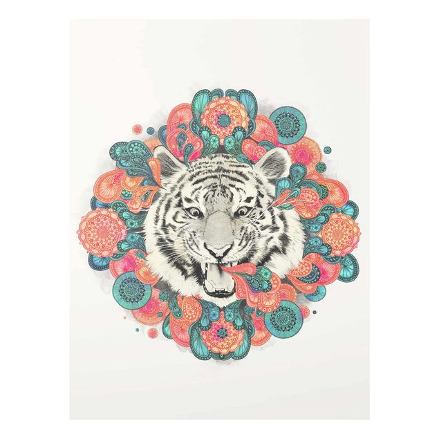 Tableau animaux Illustration Tigre Dessin Mandala Paisley