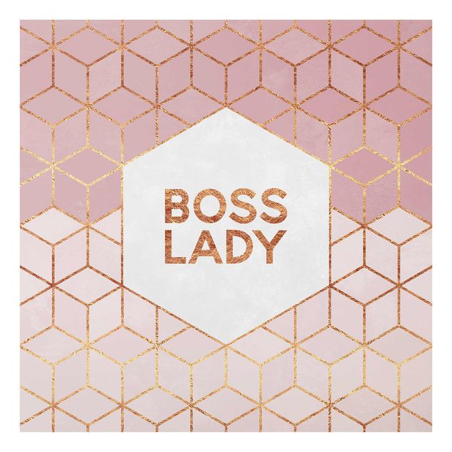 Tableaux modernes Boss Lady Hexagones en Rose