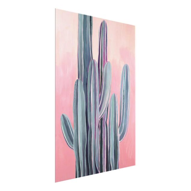 Tableau fleurs Cactus Dans La Lumière Rose II