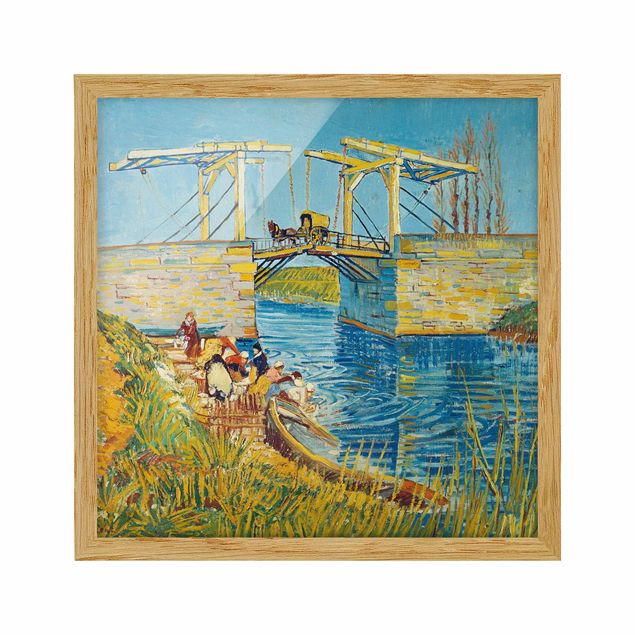 Tableau en pointillisme Vincent van Gogh - Le pont-levis d'Arles avec un groupe de lavandières
