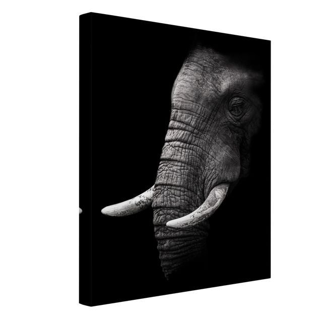 Toile éléphant Portrait d'éléphant sombre