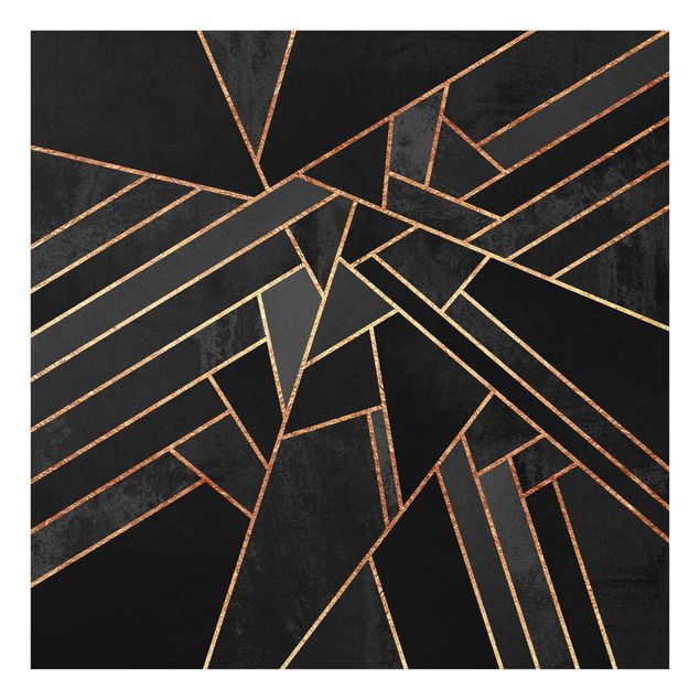 Tableau art abstrait Triangles Noirs Or