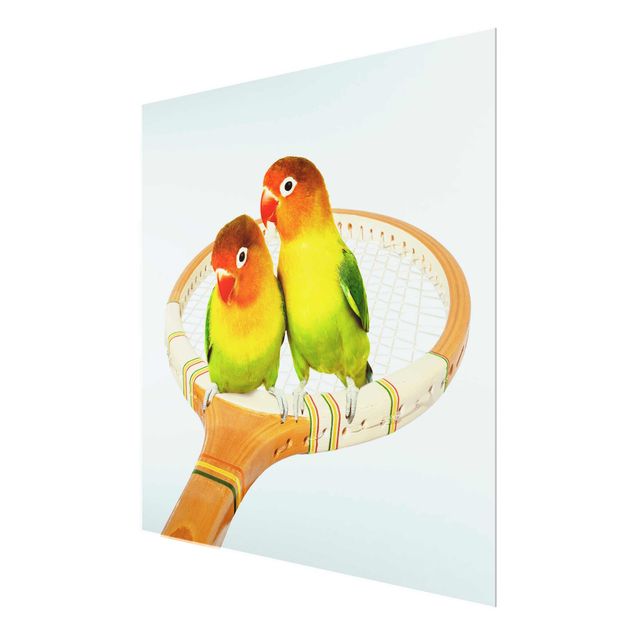 Tableaux turquoise Tennis avec Oiseaux