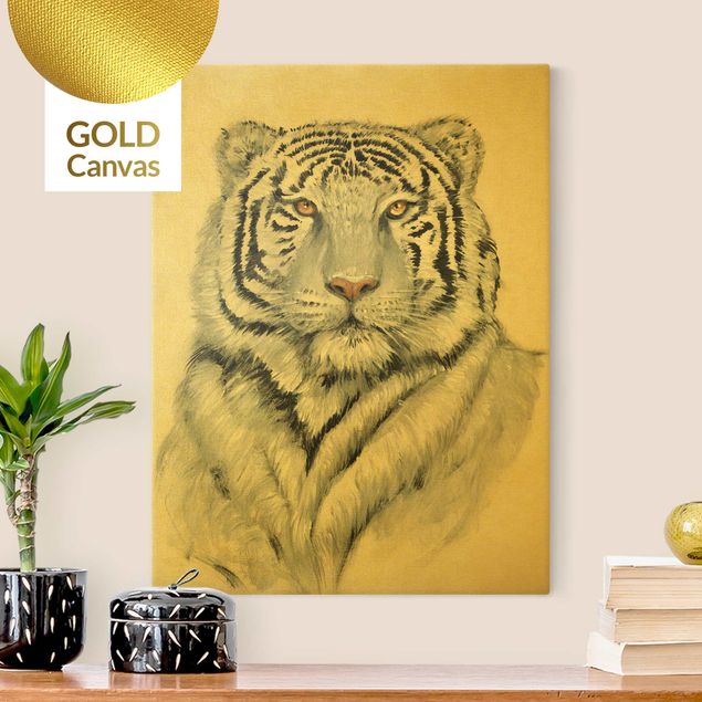 Tableau toile tigre Portrait Tigre Blanc II
