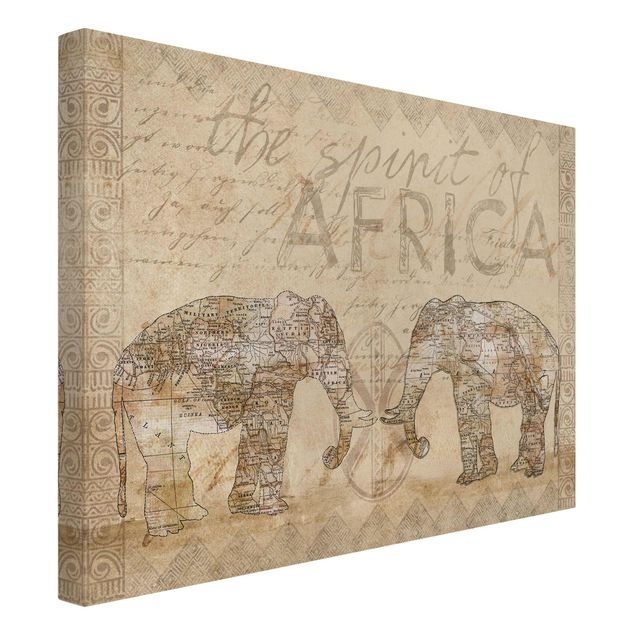Toile africaine Collage Vintage - Esprit d'Afrique