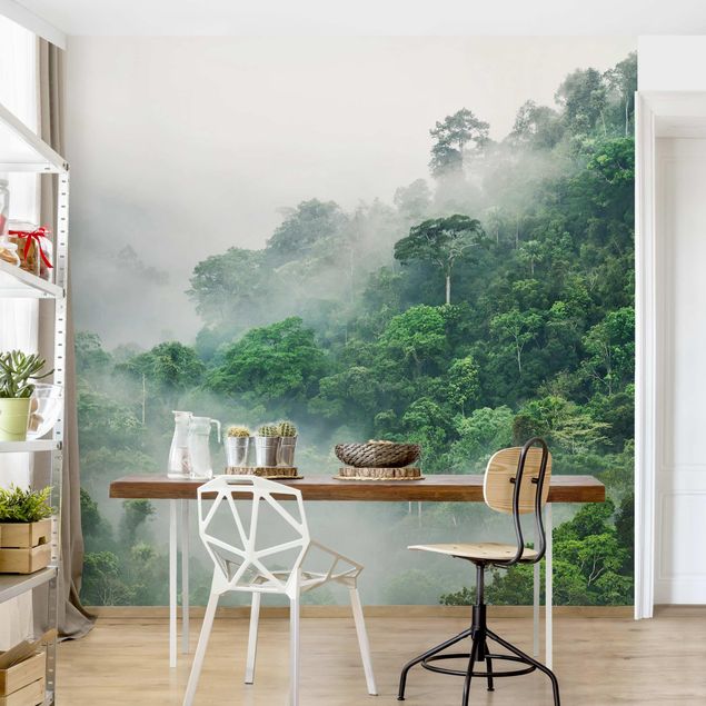 Déco mur cuisine Jungle dans le brouillard