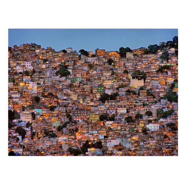 Tableau toile ville Coucher de soleil dans une favela de Rio de Janeiro