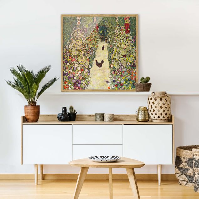 Tableaux Artistiques Gustav Klimt - Chemin de jardin avec poules