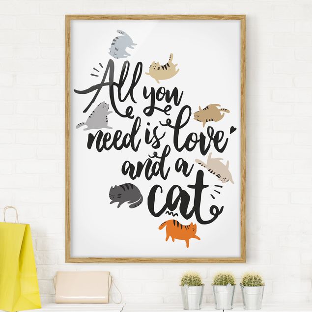 Déco murale cuisine All You Need Is Love And A Cat